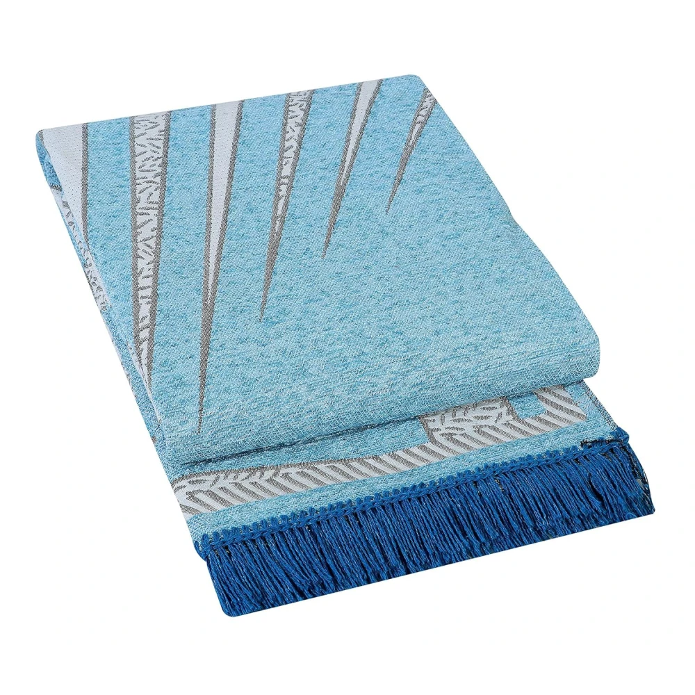 RADECOR Premium Exclusive Chenille Living Room Carpet with Binding, Area Rug, Durries Sleek and Spacious Rectangular |5X7 Feet (210 Cmx152 Cm) (Sierra Blue)