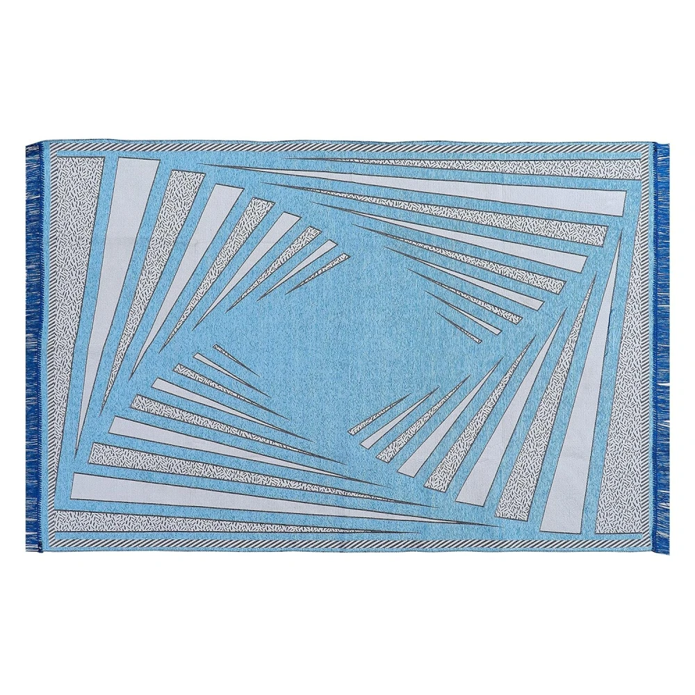 RADECOR Premium Exclusive Chenille Living Room Carpet with Binding, Area Rug, Durries Sleek and Spacious Rectangular |5X7 Feet (210 Cmx152 Cm) (Sierra Blue)