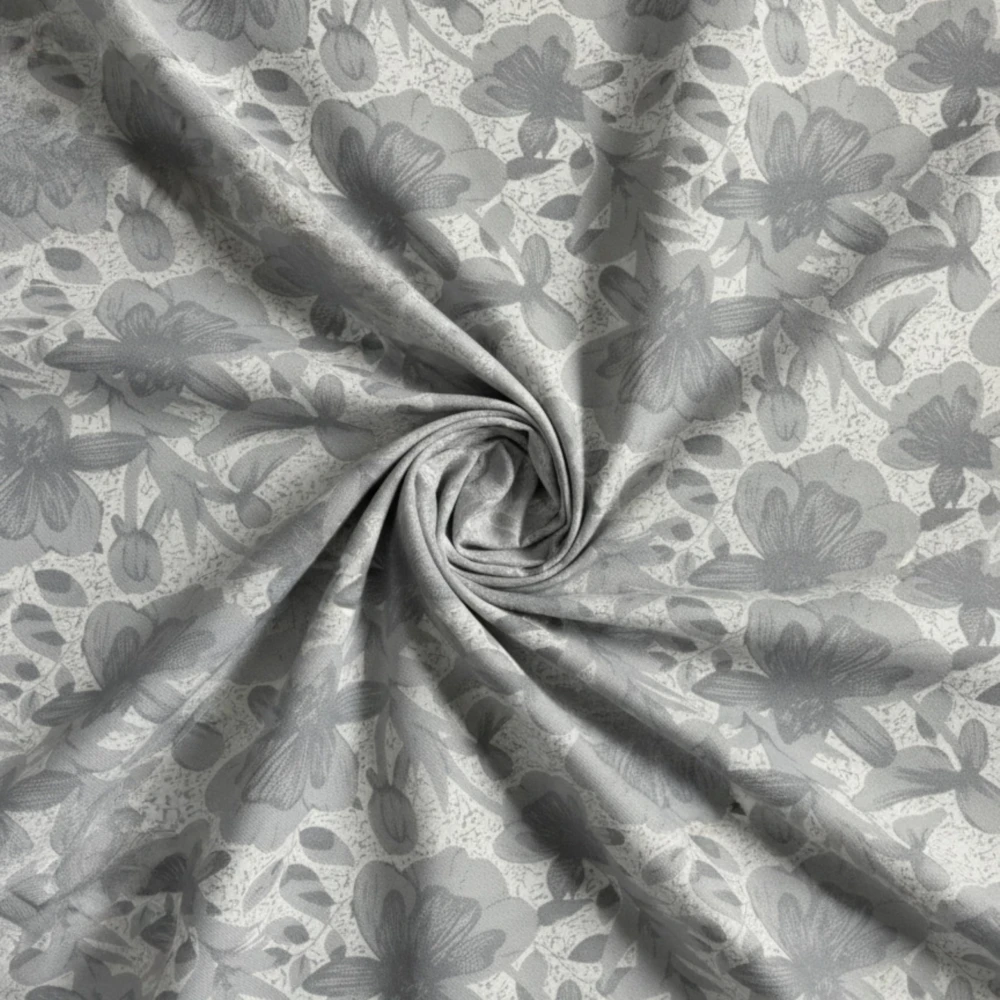 RADECOR Premium Polycotton Flower Grey Bedsheet with 2 Pillow Covers | Soft & Breathable Fabric | Machine Washable | King Size | Ideal for Daily Use