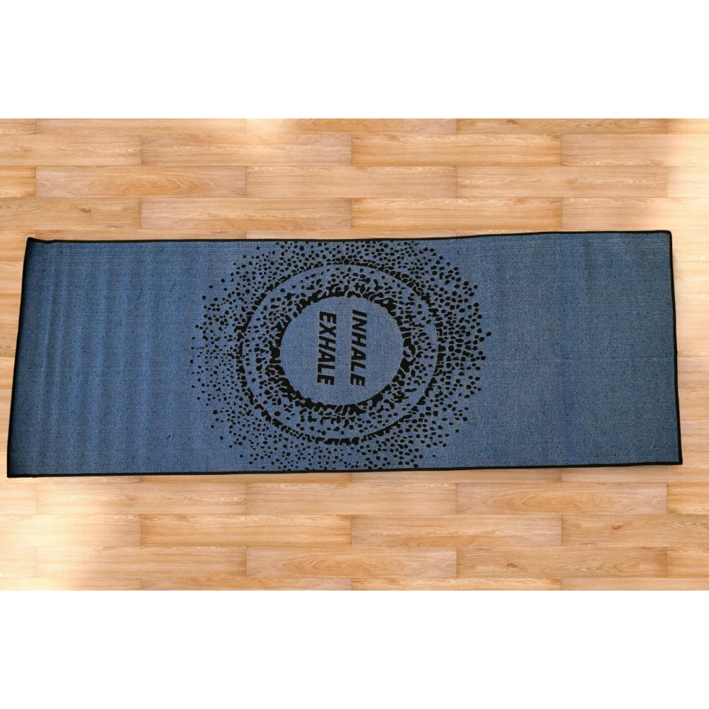 RADECOR 6mm Inhale Exhale Yoga Mat With Anti Skid Backing For Women and Men (183cmx61cm) Blue