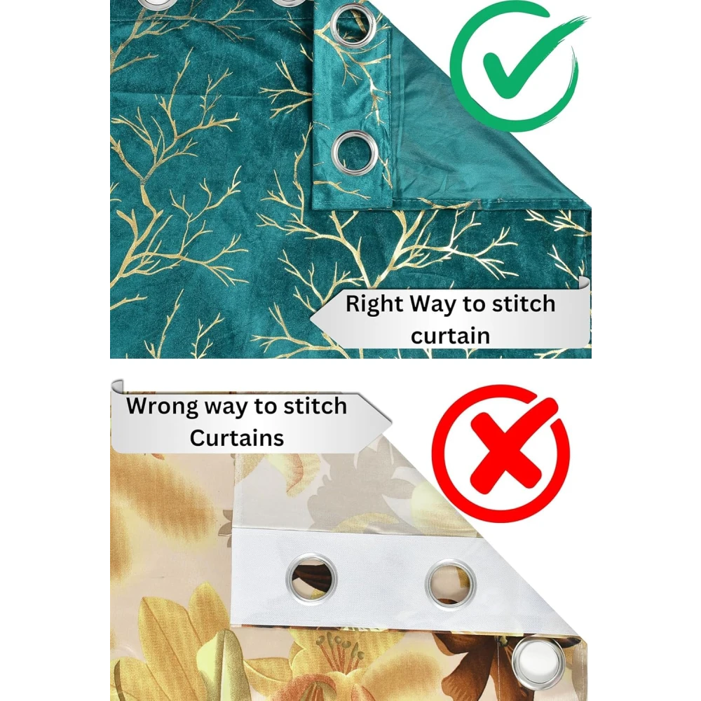 RADECOR Velvet 7ft Door & Window Curtain | Luxury Soft Fabric | Room Darkening | Noise Reducing | Machine Washable | Modern Home Décor/Aqua/Pack of 2