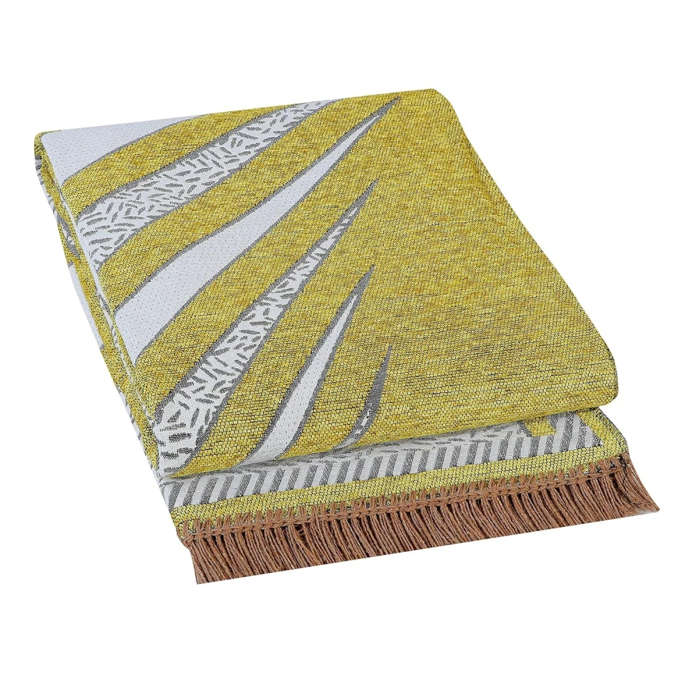 RADECOR Premium Exclusive Chenille Living Room Carpet with Binding, Area Rug, Durries Sleek and Spacious Rectangular | 5X7 Feet (210 Cmx152 Cm) (Cyber Yellow)