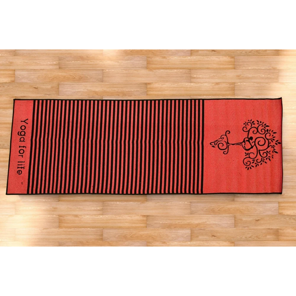 RADECOR 6mm Tree Yoga Mat With Anti Skid Backing For Women and Men (183cmx61cm) Red