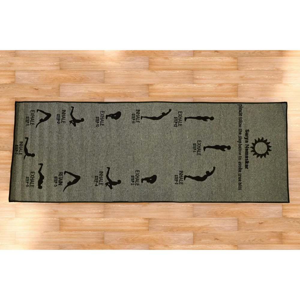RADECOR 6mm Surya namaskar Yoga Mat With Anti Skid Backing For Women and Men (183cmx61cm) Grey