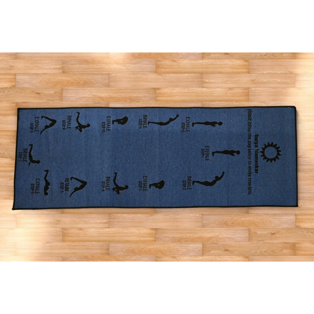 RADECOR 6mm Surya namaskar Yoga Mat With Anti Skid Backing For Women and Men (183cmx61cm) Blue