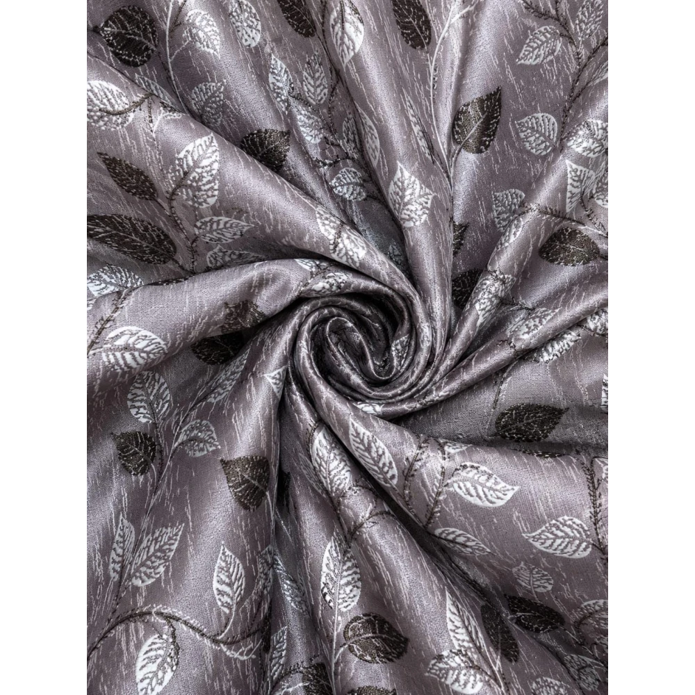 RADECOR Flower Patti Lehar Printed 5ft Window Curtain for Living Room & Bedroom | Premium Polyester Eyelet Curtain | Room Darkening Decorative Curtain | Elegant Leaf Design/Purple/Pack of 2