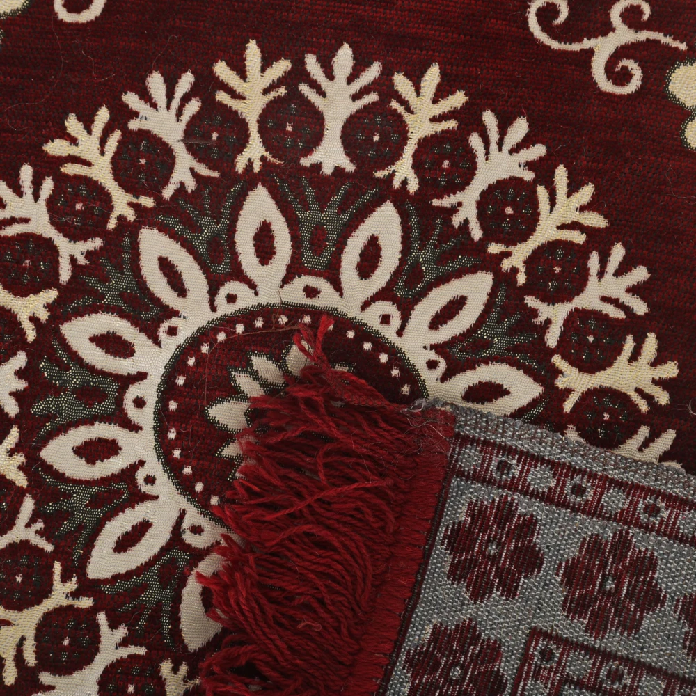 RADECOR Prayer Cotton Reversible Aasan Pooja Meditation Multipurpose Cotton Rug Mat Set- 2 Piece (Maroon, 22"X22"(Inches)) - Maroon