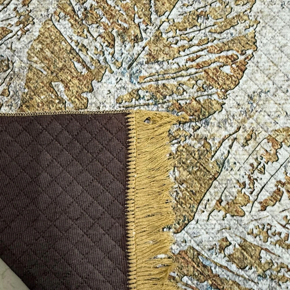 RADECOR Leaf Texture Printed Carpet | Modern Botanical Polyester Area Rug | Decorative Floor Carpet for Living Room & Bedroom