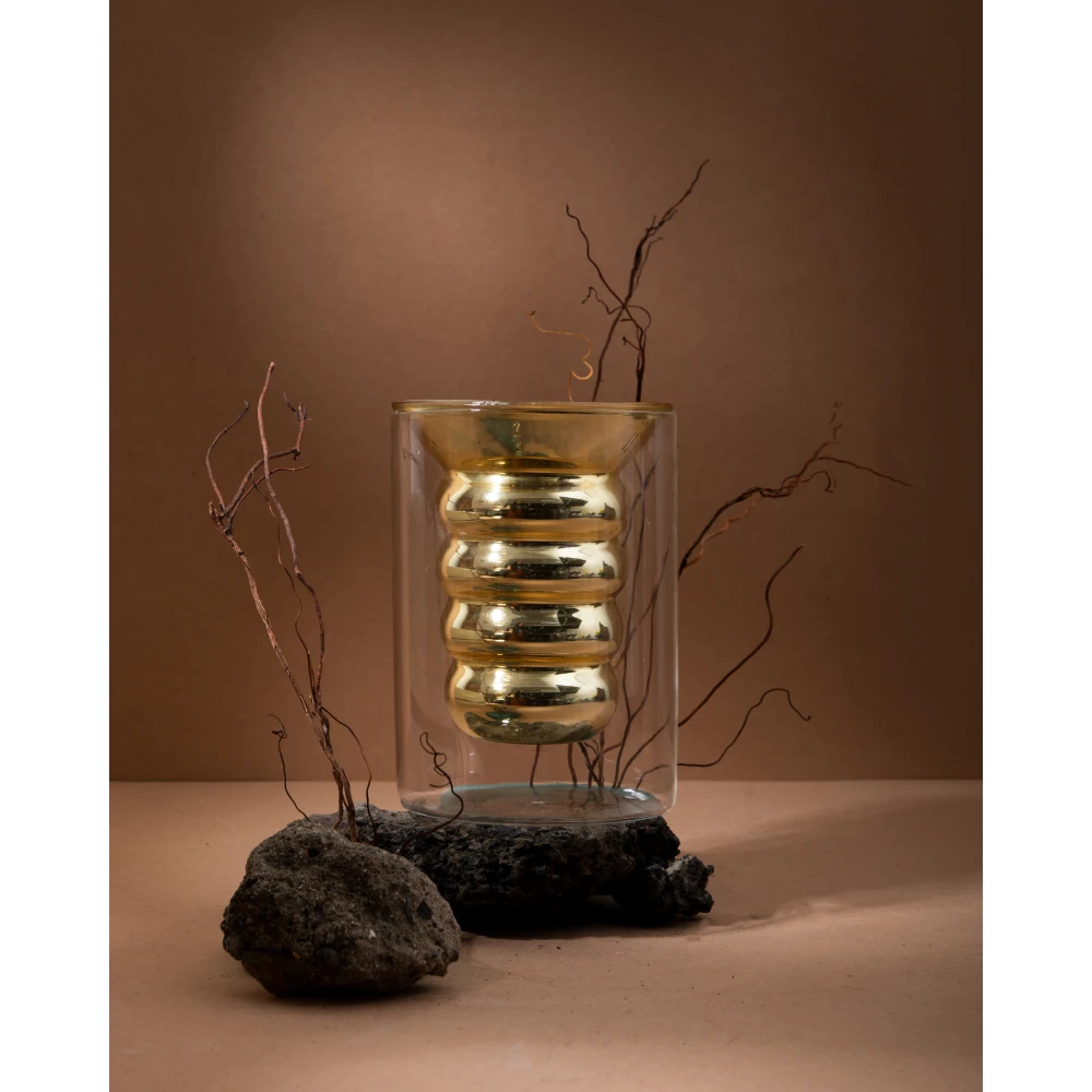 Luxe Candle – Blanc (Large) | 25-Hour Gold Double-Walled Glass Candle with Mango, Peach & Vanilla Notes