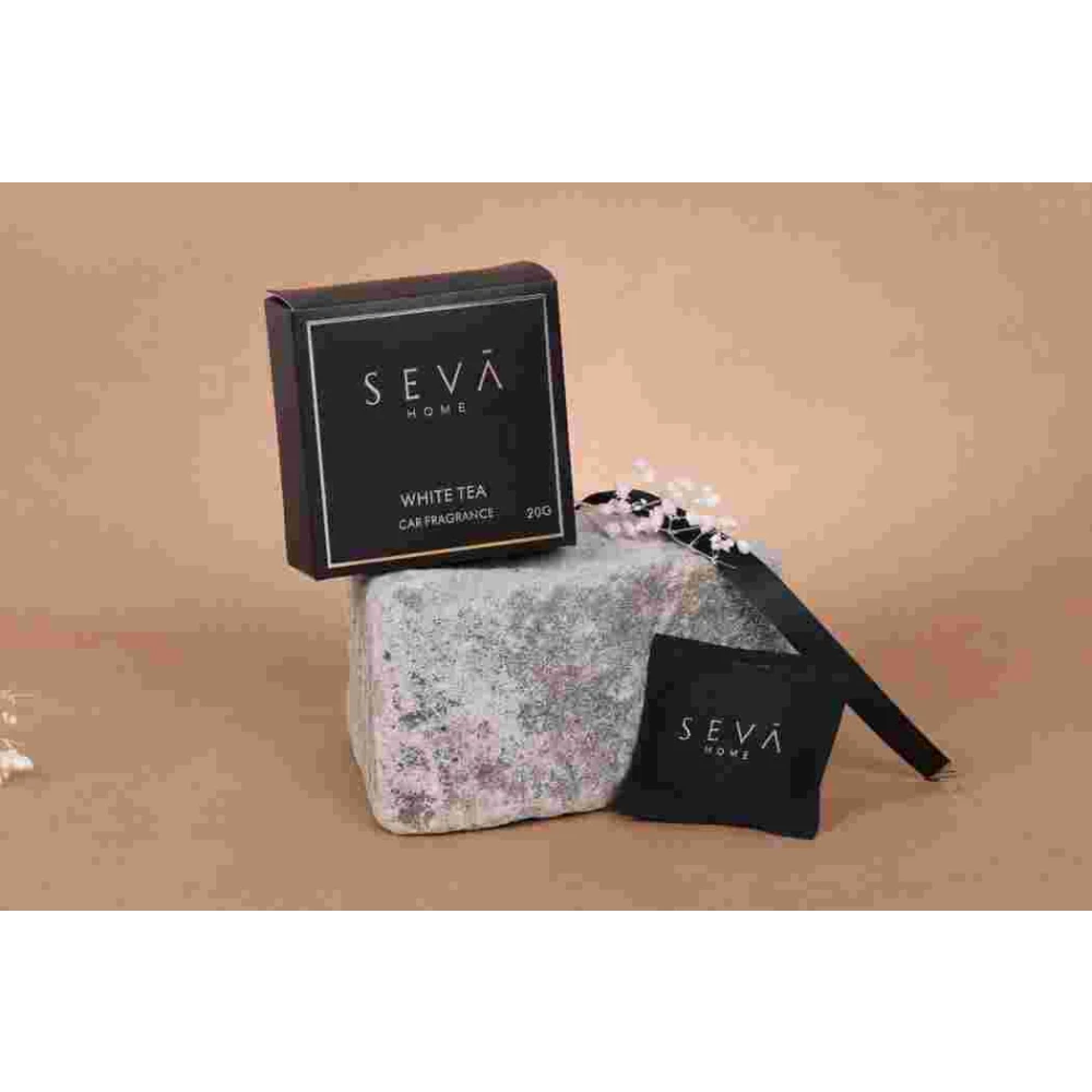 White Tea Car Air Freshener – Magnetic Scented Sachet with Herbal & Musk Notes