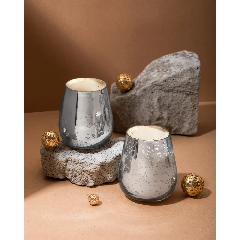 Royal Candle Set of 2 (Silver) – Blanc | Tropical Vanilla & Coconut Soy Candles