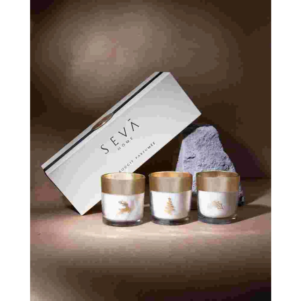 Enchanté Collection – Festive Trio Scented Candles | Christmas Tree, Mistletoe & Reindeer