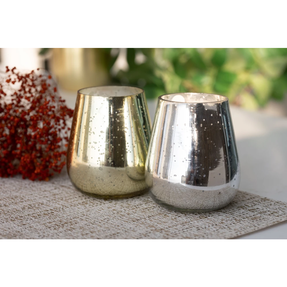 Royal Candle Set of 2 (Gold & Silver) – Blanc | Tropical Vanilla & Coconut Scented Candles