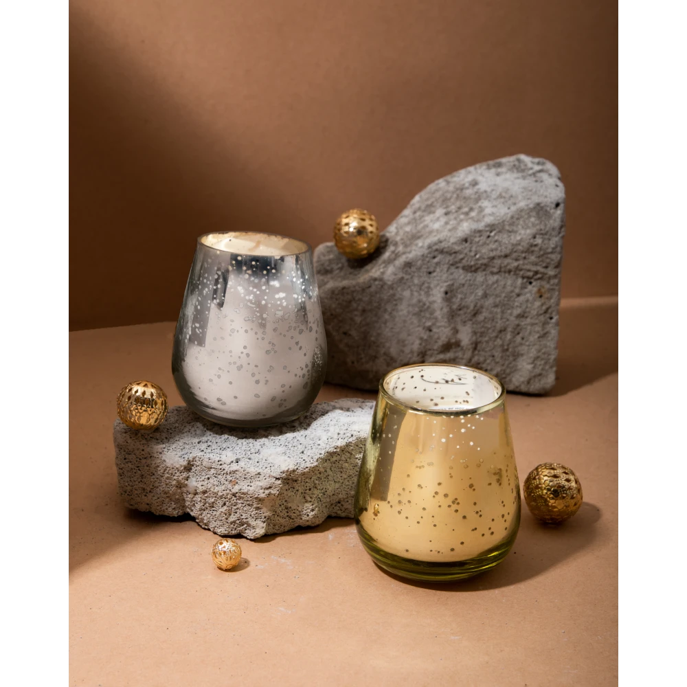 Royal Candle Set of 2 (Gold & Silver) – Blanc | Tropical Vanilla & Coconut Scented Candles