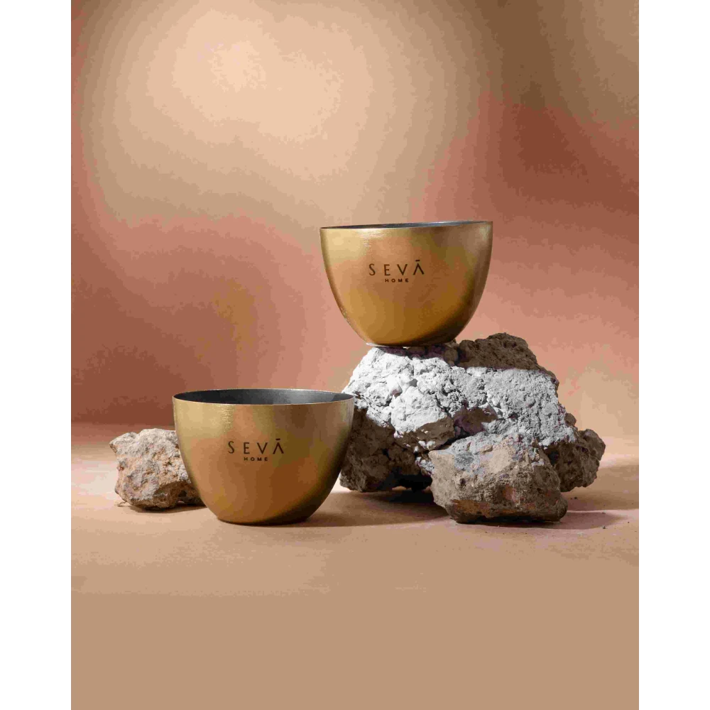 Heirloom Mini Metal Candle Set – Gold | Set of 2 Bloom-Scented Luxury Candles