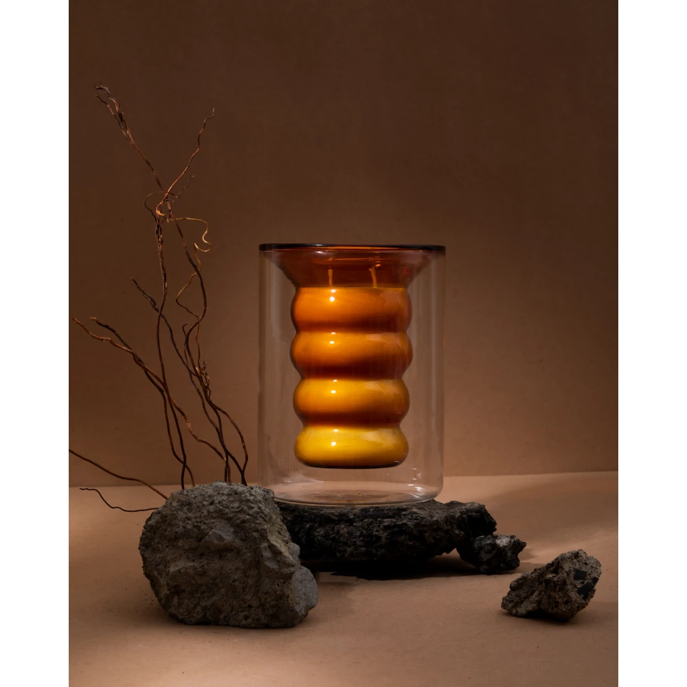 Luxe Candle – Leather (Large) | 25-Hour Handblown Amber Candle with Tobacco & Cedar Notes