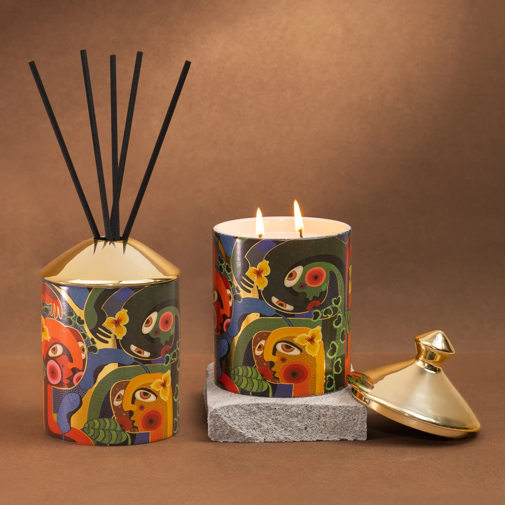 BOBO Calcutta Patchouli Rose Candle & Diffuser Set of 2 – Limited Edition Art-Inspired Gift Collection