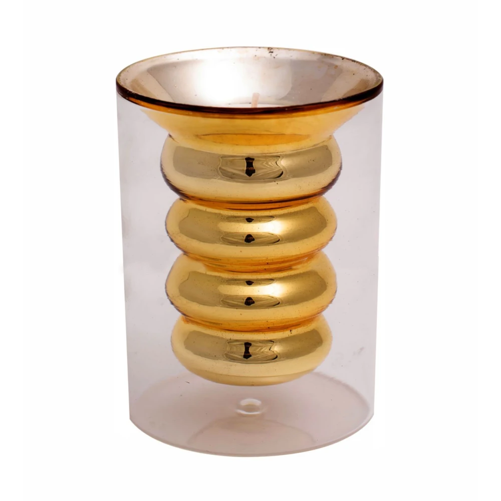 Luxe Candle – Blanc (Large) | 25-Hour Gold Double-Walled Glass Candle with Mango, Peach & Vanilla Notes