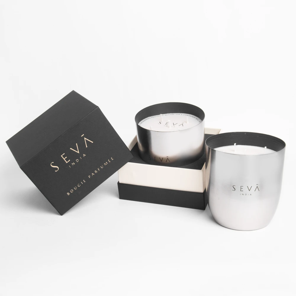 Heirloom Aqua Scented Candle – Large Silver Jar – 55-Hour Coastal Breeze Soy Wax Candle