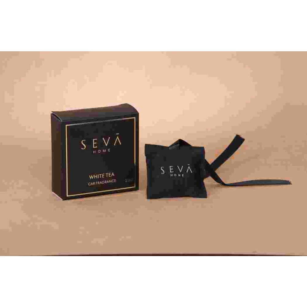 White Tea Car Air Freshener – Magnetic Scented Sachet with Herbal & Musk Notes