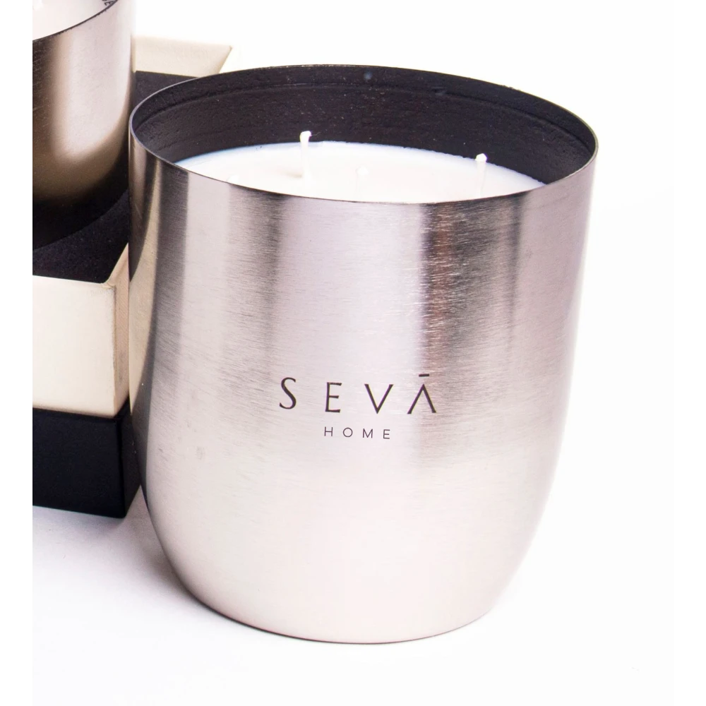 Heirloom Aqua Scented Candle – Large Silver Jar – 55-Hour Coastal Breeze Soy Wax Candle