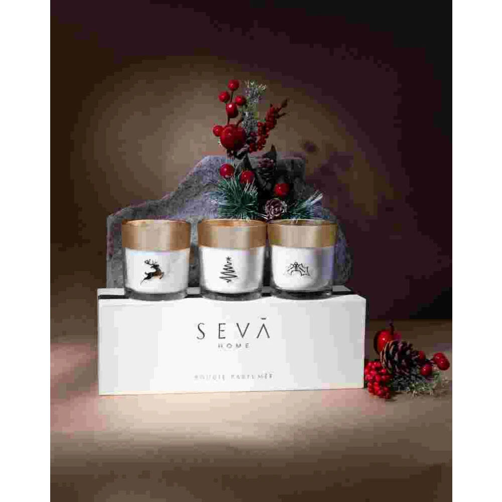 Enchanté Collection – Festive Trio Scented Candles | Christmas Tree, Mistletoe & Reindeer