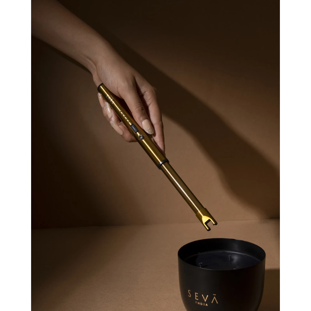 Rechargeable Candle Lighter – Elegant Gold | USB Flameless Design