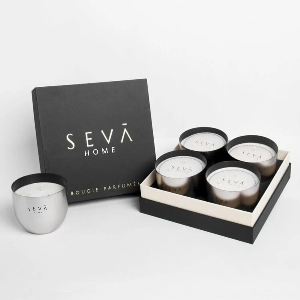 Heirloom Candle – Set of 4 – Aqua (Silver Edition)