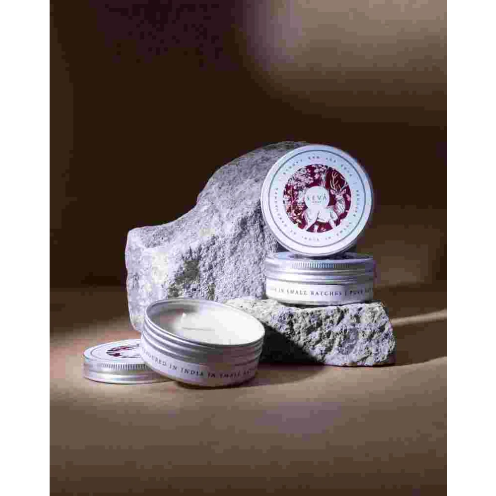 Seva Home Travel Candle Set of 3 – Reindeer Edition | Berries Fragrance | 15-Hour Burn Time Each