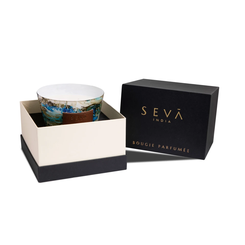 Avante Garde Aqua Candle – Large Marble Glass Jar Edition