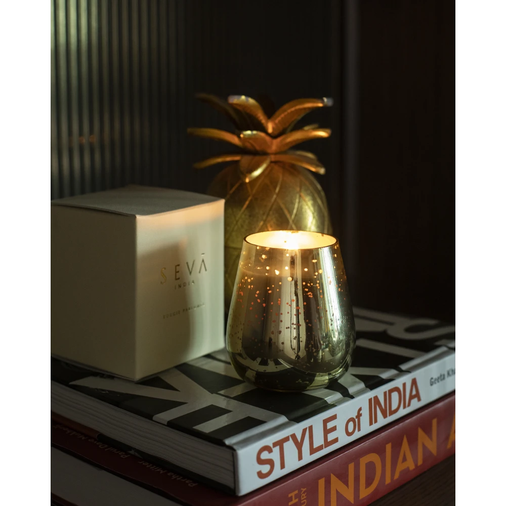 SEVA HOME Royal Scented Candle – Blanc (Gold) | 20-Hour Burn | Tropical Vanilla & Coconut