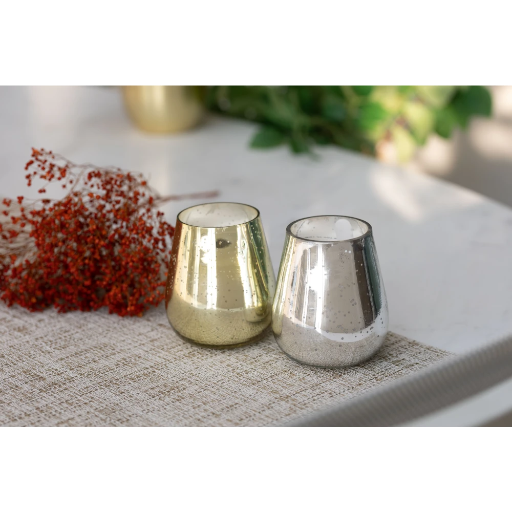 Royal Candle Set of 2 (Gold & Silver) – Blanc | Tropical Vanilla & Coconut Scented Candles