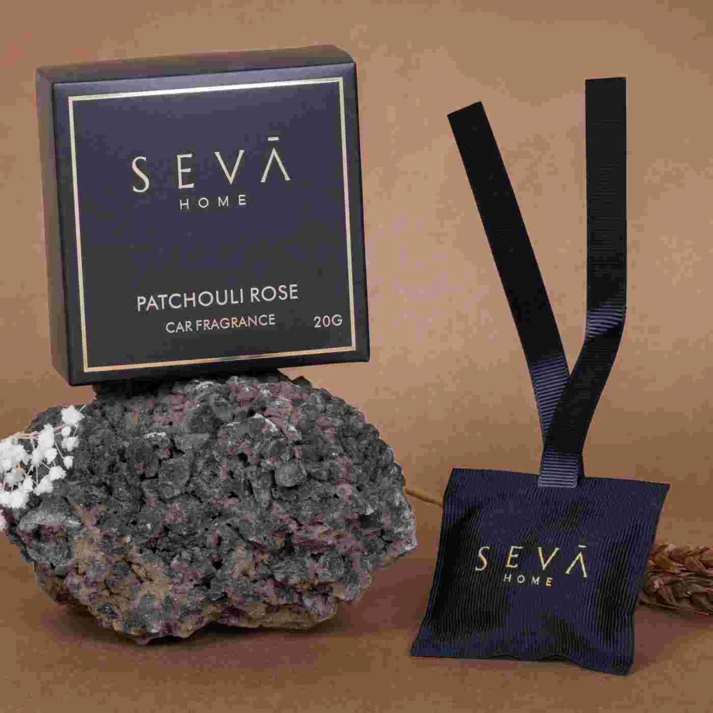 Patchouli Rose Car Air Freshener – Floral & Woody Magnetic Sachet for Long-Lasting Fragrance