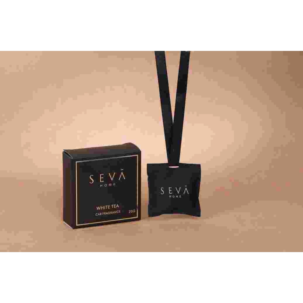 White Tea Car Air Freshener – Magnetic Scented Sachet with Herbal & Musk Notes