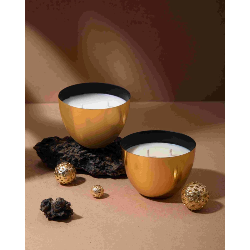 Heirloom Mini Metal Candle Set – Gold | Set of 2 Bloom-Scented Luxury Candles