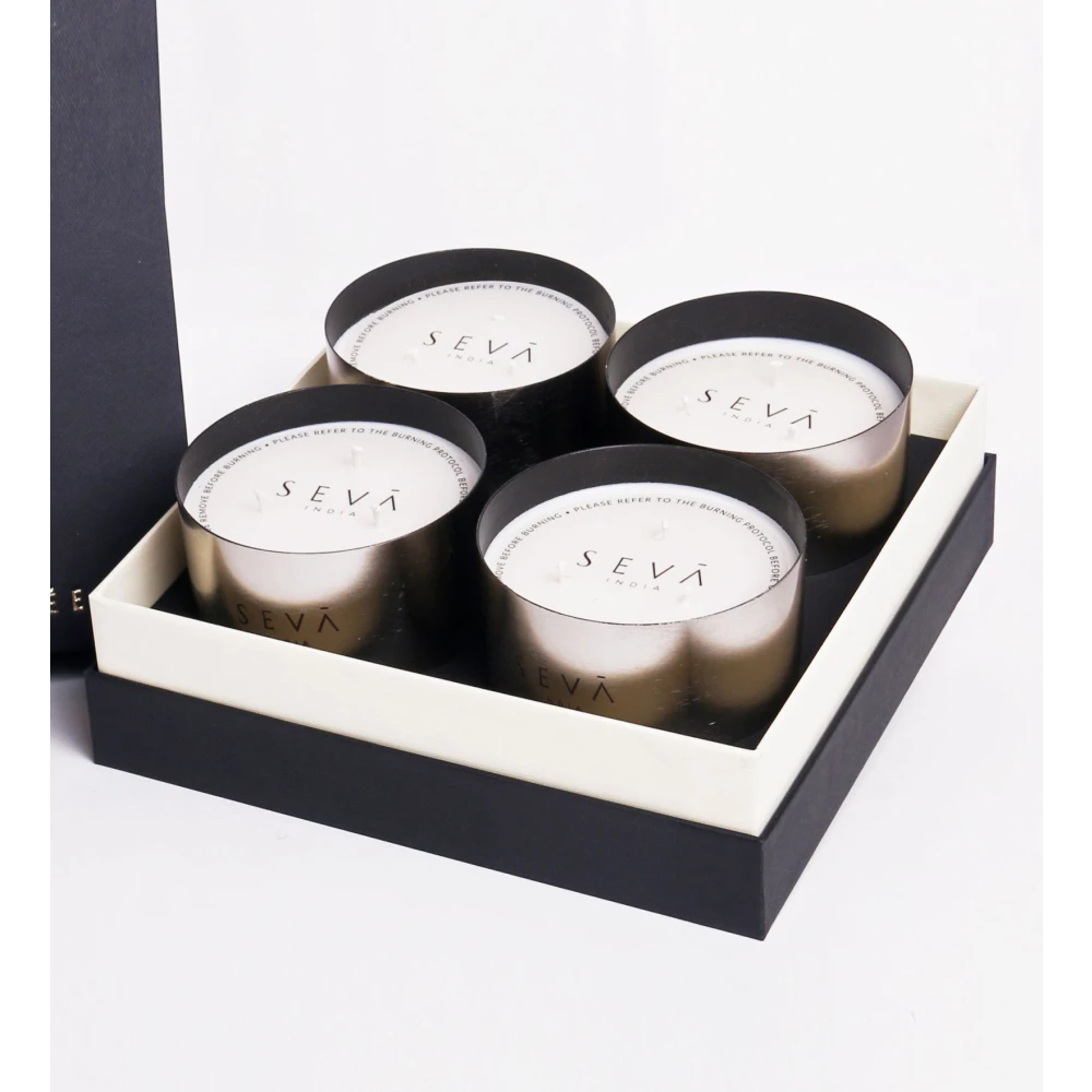 Heirloom Candle – Set of 4 – Aqua (Silver Edition)