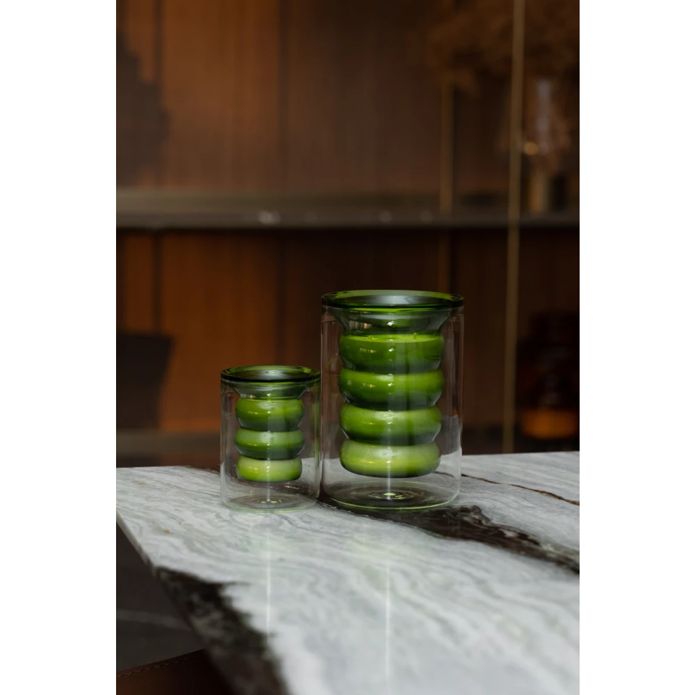 Luxe Candle Set of 2 – Winter Woods | Handblown Textured Glass Candles with Deep Forest Aroma (22–25 Hours Each)